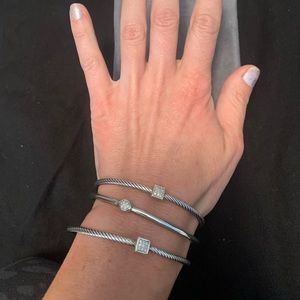 David Yurman sterling silver & Diamond bracelets